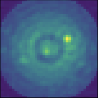 Simulation of an extrasolar system with planets embedded in exozodiacal dust.